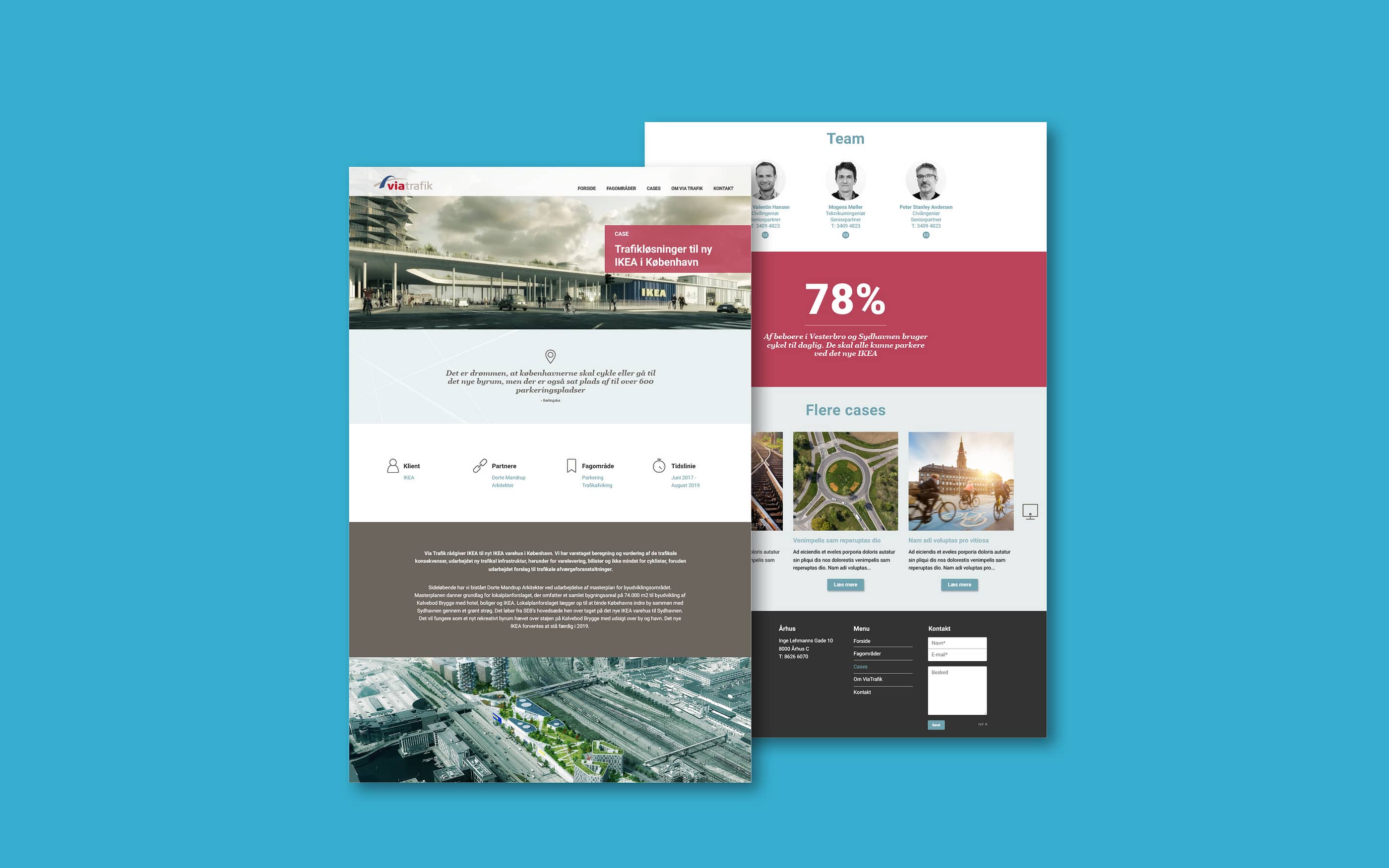 Webdesign som del af visuel identitet for Via Trafik